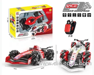9ch  RC car with watch& light&music&spray 2color mixed loading  in  window box