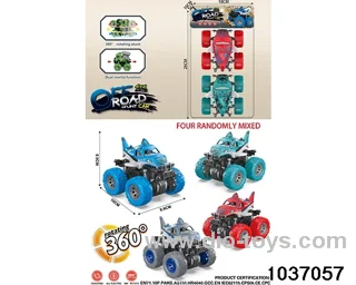 Double inertia stunt car in pvc bag