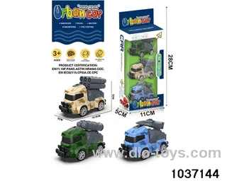 Q cute pull-back car in 3pcs window box
