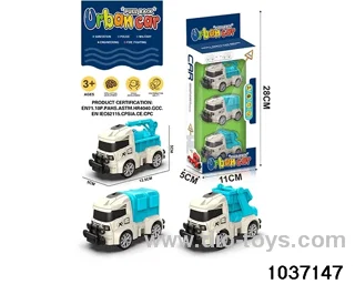 Q cute pull-back car in 3pcs window box