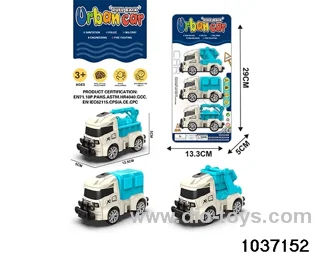 Q cute pull-back car in 3pcs Blister card