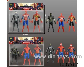 3pcs 17cm Spider-Man with  light 2sets mixed loading in poly bag header