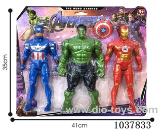 26.5cm Hulk Captain America Iron Man with light in blister card
