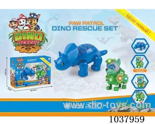 flash Woof Team  with   Dinosaur in window box