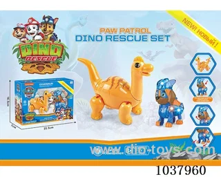 flash Woof Team  with   Dinosaur in window box
