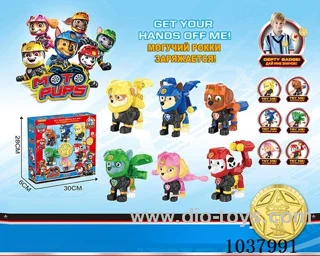 6pcs Woof Team motorcycle series with shield in window box
