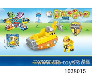 flash& music car with dog& shield in window box