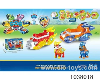 2pcs flash& music car with 2pcs flash dog  in window box