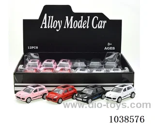 12pcs pull back alloy 4color mixed loading in display box
