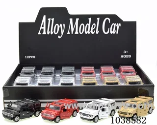 12pcs pull back alloy 4color mixed loading in display box