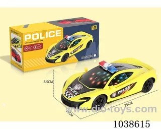 Electric 3D Gimbal Police Car  with Light & Music 2color mixed  loading in color box