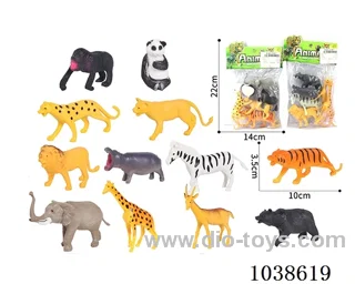 6pcs  animals in PP bag with header