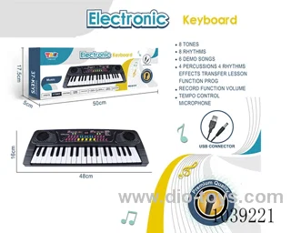 37-key keyboard with USB cable & microphone in color box