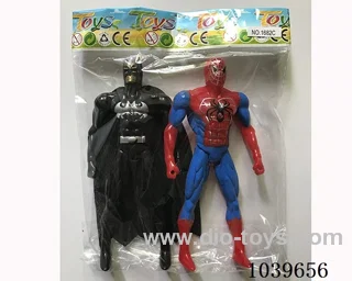 2pcs 16cm Spiderman, Batman with light
