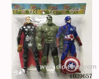 16cm 3pcs Thor, Hulk, Captain America with light