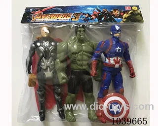 3pcs Thor, Hulk, Captain America with light