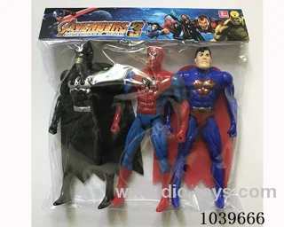 3pcs Superman, Spiderman, Batman with light