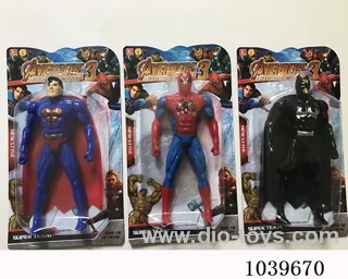 16cm Superman, Spiderman, Batman with light 3sets mixed loading