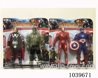 16cm 2pcs Thor, Hulk, Captain America, Iron Man with light