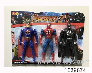 16cm 3pcs Superman, Spiderman, Batman with light