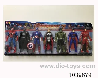 Thor, Hulk, Captain America, Iron Man, Superman, Spiderman, Batman with light