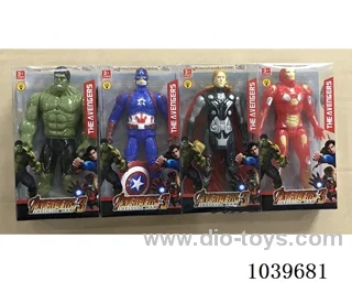 16cm Thor, Hulk, Captain America, Iron Man with light