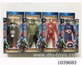 16cm Thor, Hulk, Captain America, Iron Man with light