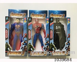 16cm Superman, Spiderman, Batman with light 3sets mixed loading