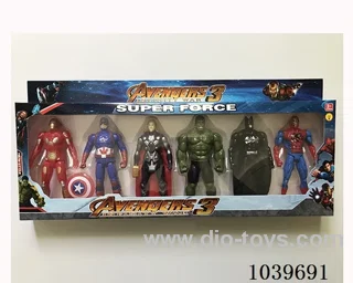 Thor, Hulk, Captain America, Iron Man,  Spiderman, Batman with light