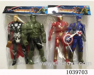 22cm 2pcs Thor, Hulk, Captain America, Iron Man with light