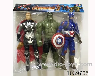 22cm 3pcs Thor, Hulk, Captain America with light