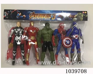 22cm 5pcs Thor, Hulk, Captain America, Iron Man with light