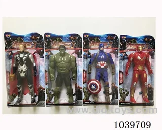 22cm Thor, Hulk, Captain America, Iron Man with light 4set mixed loading