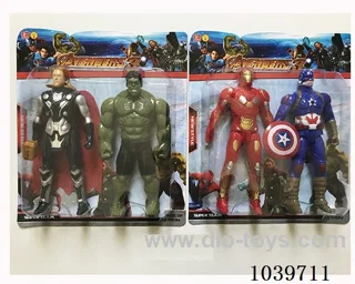 22cm 2pcs Thor, Hulk, Captain America, Iron Man with light