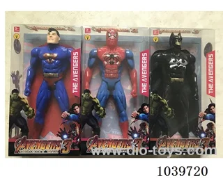 22cm Superman, Spiderman, Batman with light 3sets mixed loading