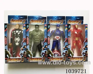 22cm Thor, Hulk, Captain America, Iron Man with light 4set mixed loading