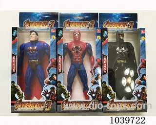 22cm Superman, Spiderman, Batman with light 3sets mixed loading