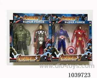 22cm 2pcs Thor, Hulk, Captain America, Iron Man with light
