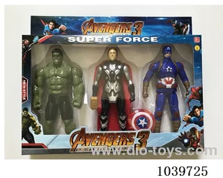 22cm 3pcs Thor, Hulk, Captain America with light