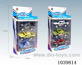 1:50 3PCS pull back alloy car 6sets&6color mixed loading   in window box