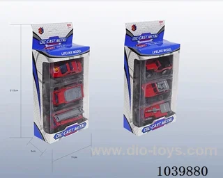 1:55 3PCS pull back alloy car 6sets&6color mixed loading   in window box