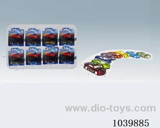 1:64pull back alloy car 8sets&8color mixed loading  in blister card