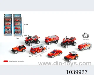 1:55 4pcs pull back alloy car 8sets mixed loading   in window box
