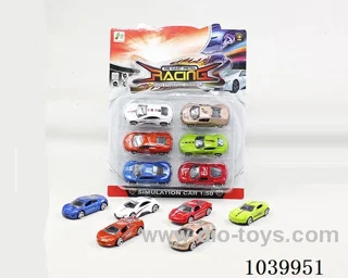 6pcsfree wheel alloy car 6sets&6color mixed loading  in blister card