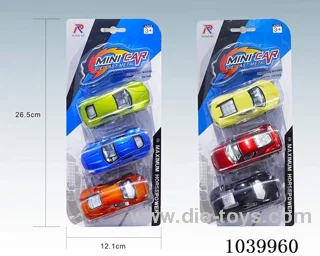1:50 3PCS pull back alloy car 6sets&6color mixed loading  in blister card