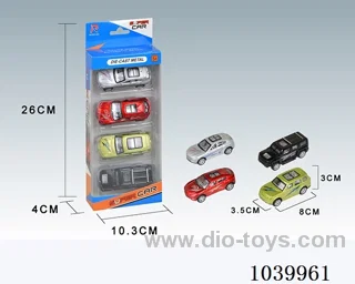 4pcs pull back alloy car 6sets&6color mixed loading   in window box