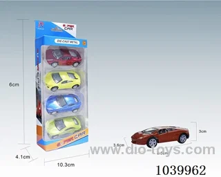 1:50 4pcs pull back alloy car 6sets&6color mixed loading   in window box