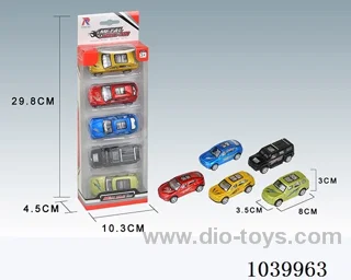 5PCS pull back alloy car 6sets&6color mixed loading   in window box