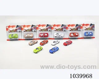 pull back alloy car 6sets&6color mixed loading  in blister card