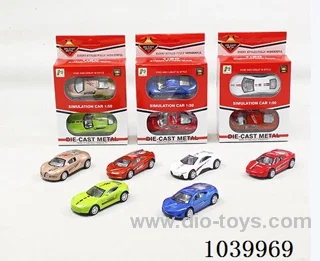 2pcs pull back alloy car 6sets&6color mixed loading   in window box